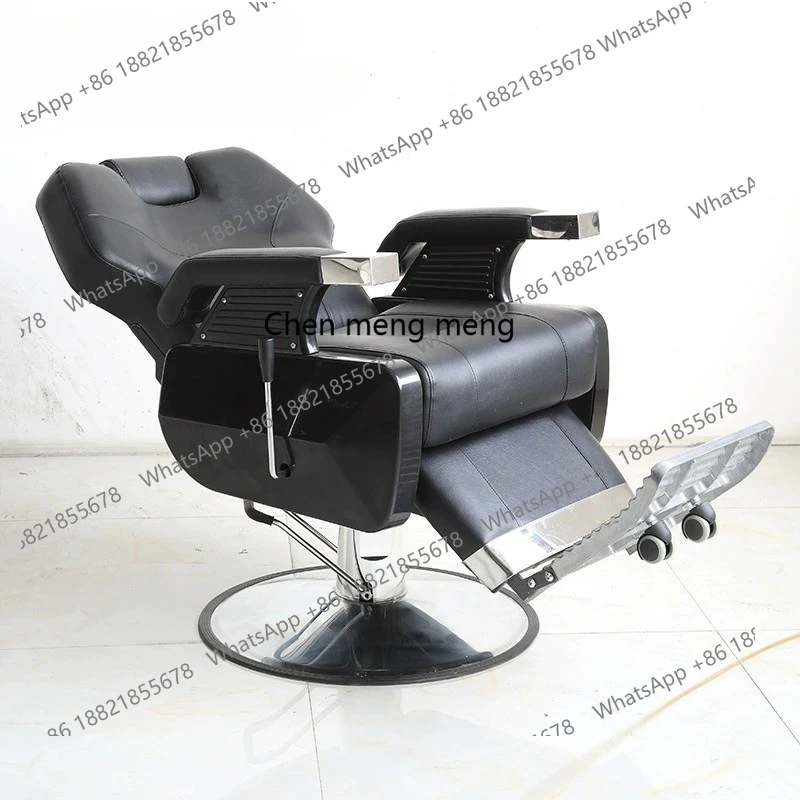 

Retro hairdressing, barber shop chair reclining, hair cutting stool, barber shop barber chair