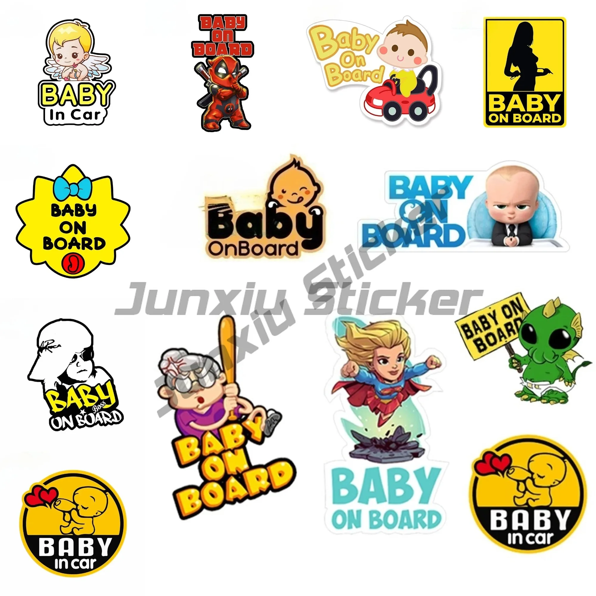 

Car Stickers Baby on Board Decals Cartoon Anime Baby in Car Styling Rear Windshield Trunk Decoration JDM Waterproof