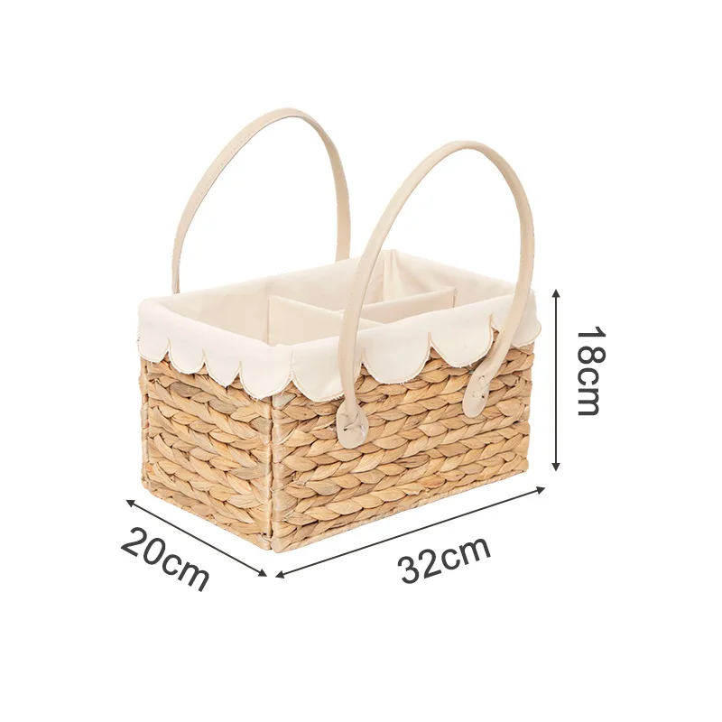 Products Baby Diaper Caddy Organizer Large Portable Handmade Nursery Basket Removable Divider & Handles Handwoven Storage Gifts