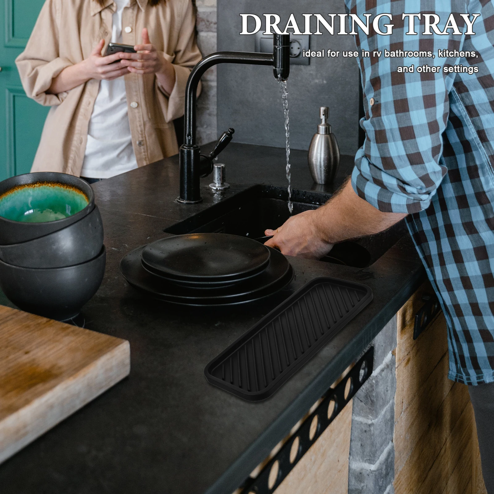 

Hand Soap Holder Water Cup Bottle Drying Mat Silica Gel Perfume Trays for Dresser