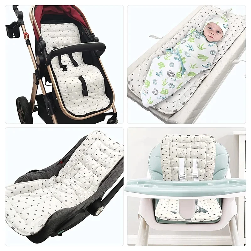 Comfortable Cotton Baby Stroller Pad Four Seasons General Soft Seat Cushion Child Cart Seat Mat Kids Pushchair Cushion For 0-27M