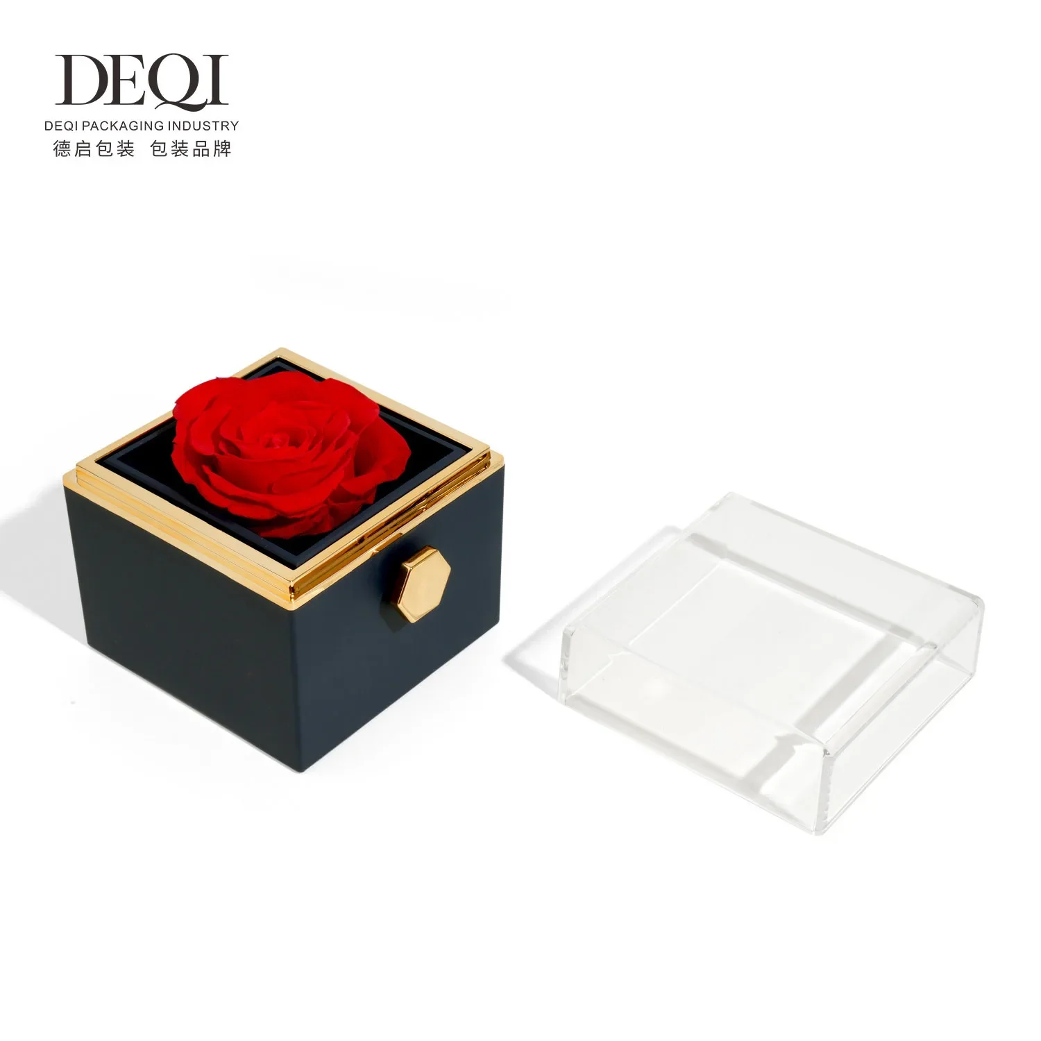 Valentine's Day Wedding Engagement Necklace Box Women Luxury Jewel Display Storage Case Preserved Fresh Flower Jewelry Organizer