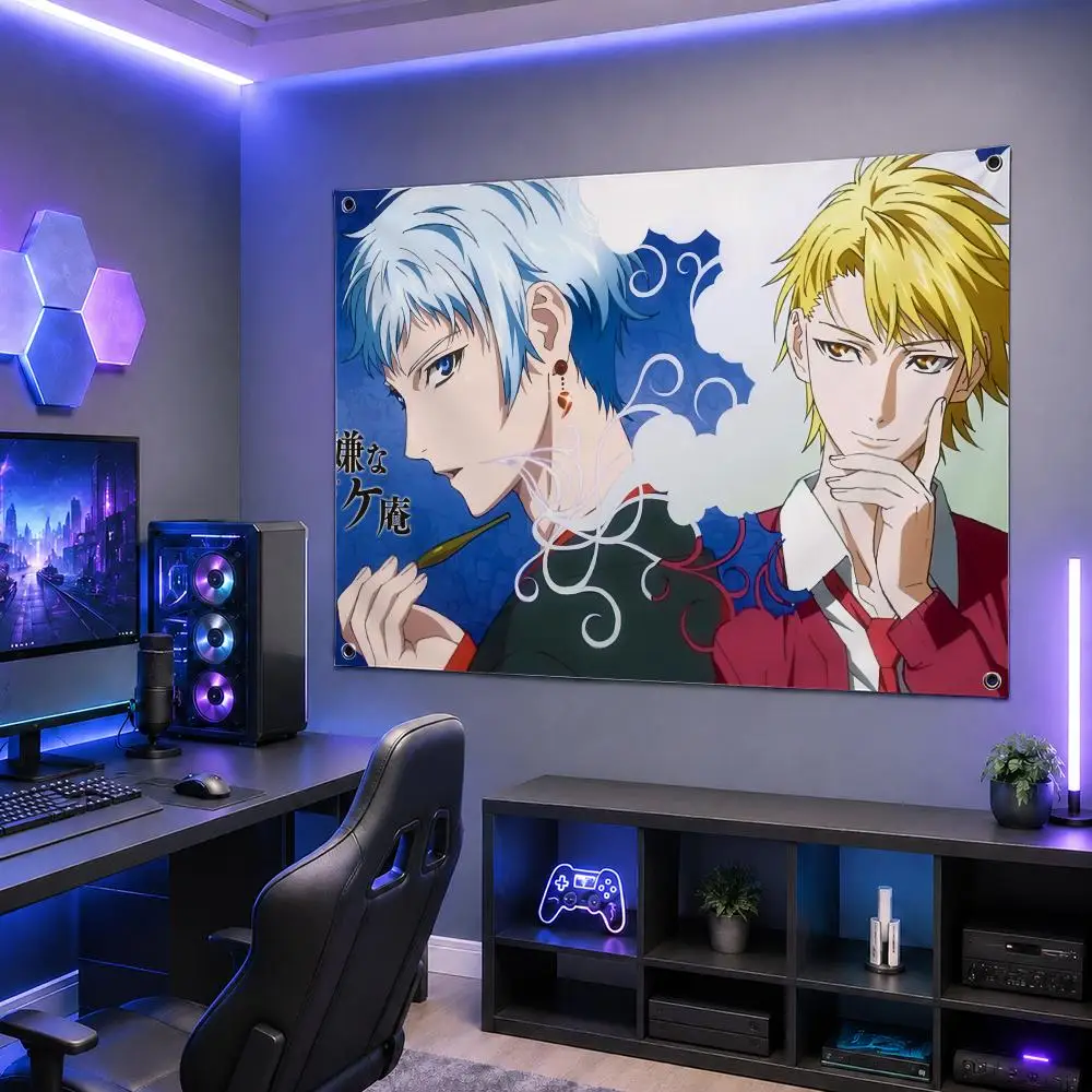 Anime F-Fukigen Na MononokeanS Flags Washable Fade-Resistant Flag HD Print Lightweight Durable Indoor/Outdoor