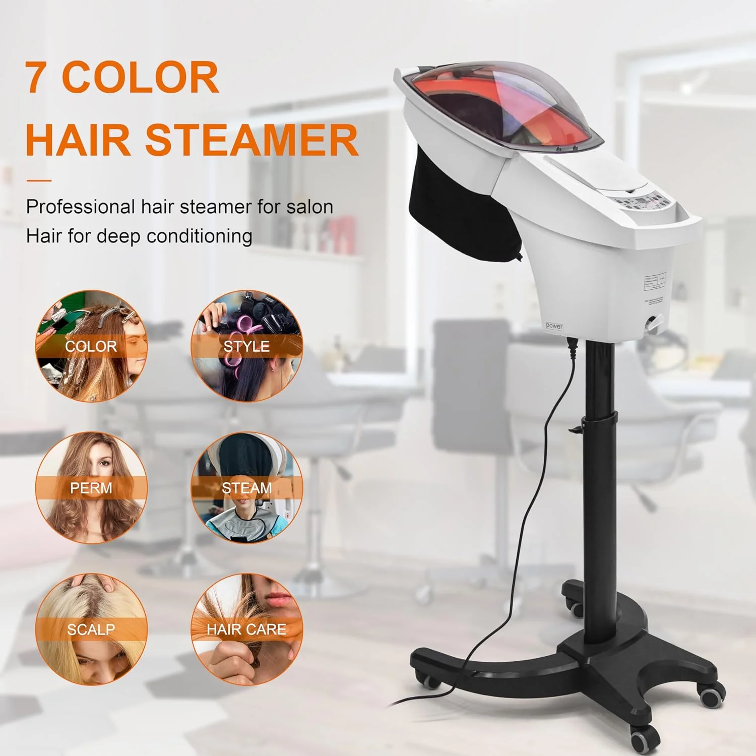 Hair Steamer for Black Hair Deep Conditioning Professional Ozone Hair Steamer for Salon Shampoo Bowl Nano Micro Mist Steam
