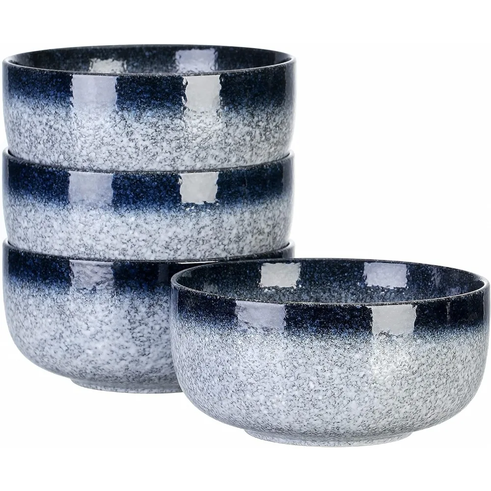 

Миски для хлопьев S&Q'S CERAMICS — 36 унций, набор мисок для японской лапши, керамические миски для кухни, завтрака, овсянки, микроволновой печи и D