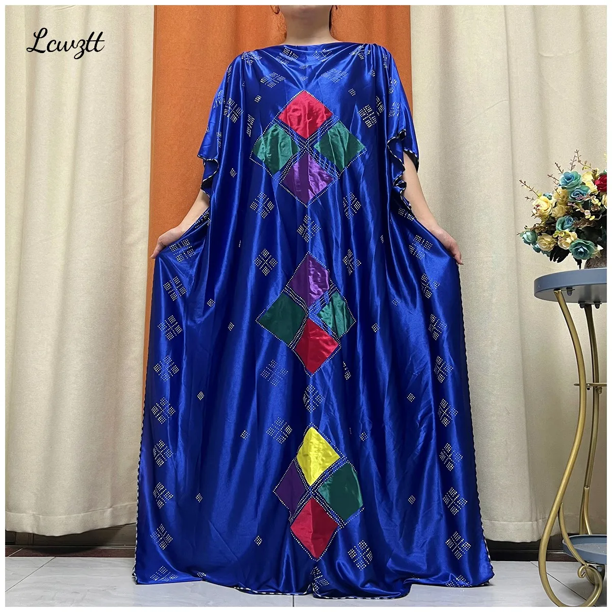 African Abaya For Women Kaftan Islamic Clothing With Scarf African Women Dress Inlaid Mubarak Dubai Femme Luxury Muslim Dress