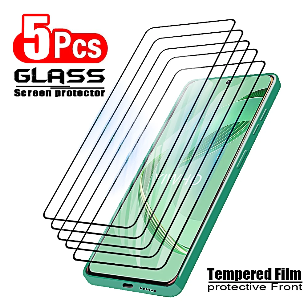 5pcs Protective Glass for Huawei Nova 12 Se 11 10 9 8 Se Screen Protectors Tempered Glass Phone Front Clera Black HD Film