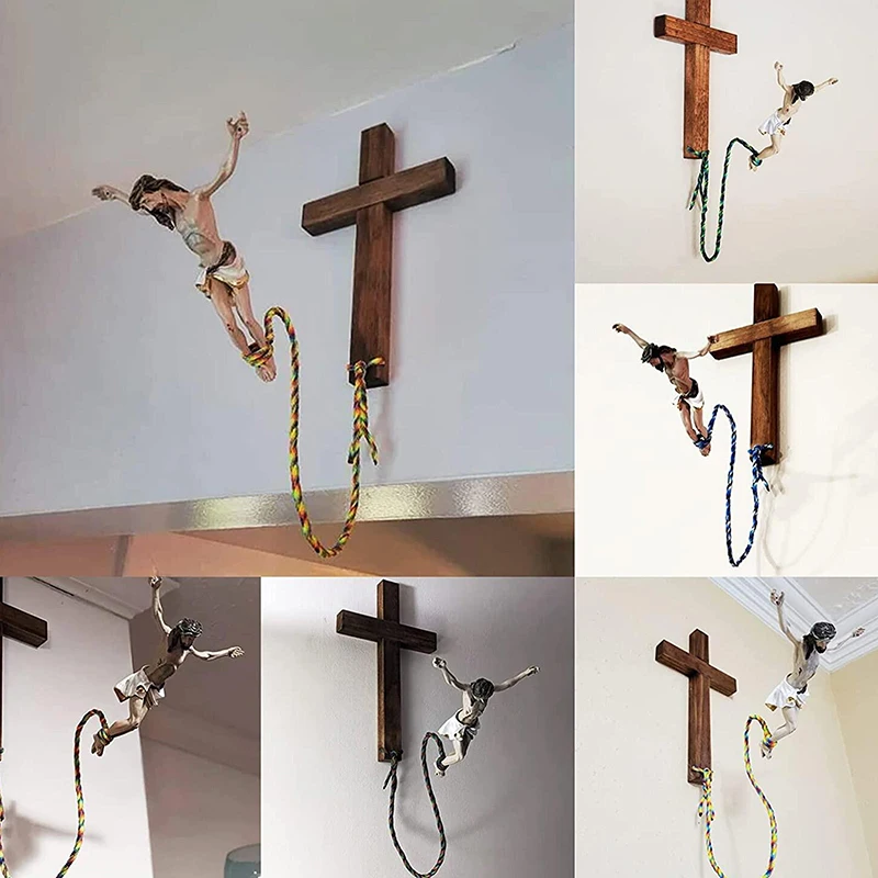 Bungee Jumping For Jesus Religious Decoration Easter Atmosphere Decorative Ornaments Holiday Gifts Hanging Ornaments Crafts