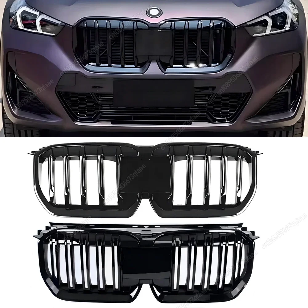 Single / Double Slat Car Front Kidney Grille Bodykits For BMW X1 U11 iX1 M Sport 2022 2023 2024 Racing Grill Tuning Gloss Black