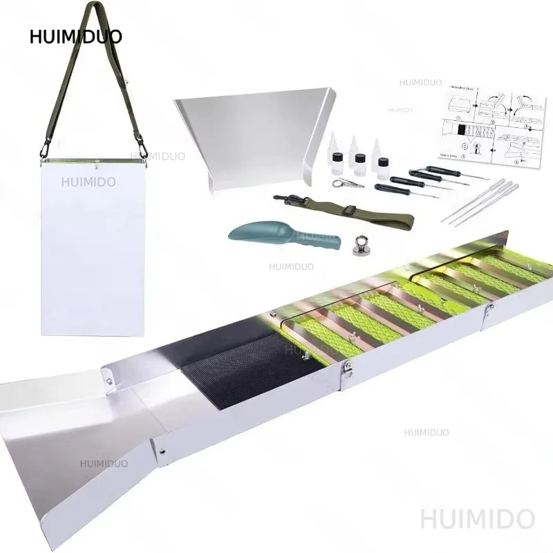 2026 Folding Gold Sluice Box Aluminum Alloy Portable Gold Mining Chute Panning Prospecting Recovery Tool