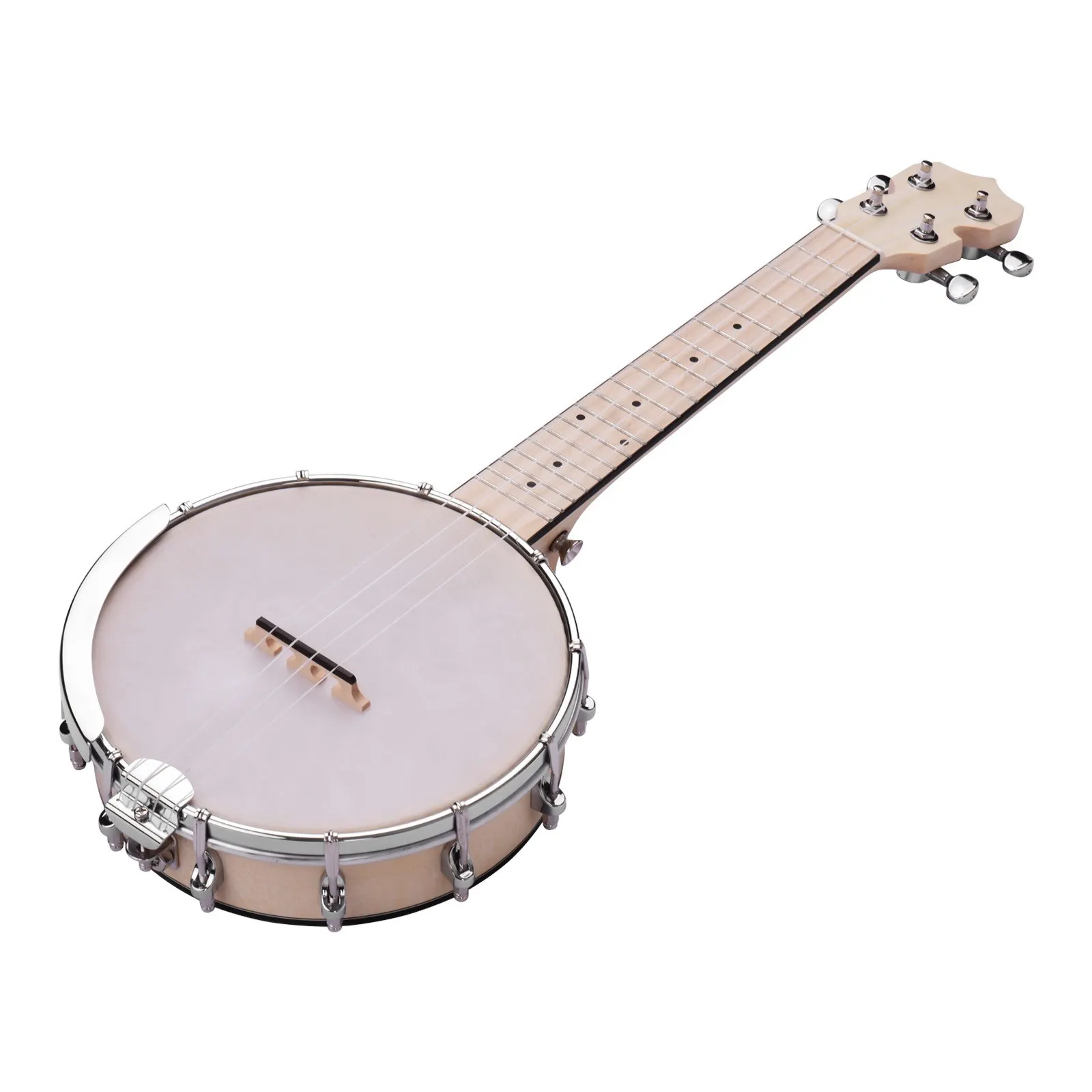 

Muslady Concert 23 Inch Open-back Banjo Uke 4 String Maple Body Okoume Neck with Tuning Wrench Bridge Positioning Rule
