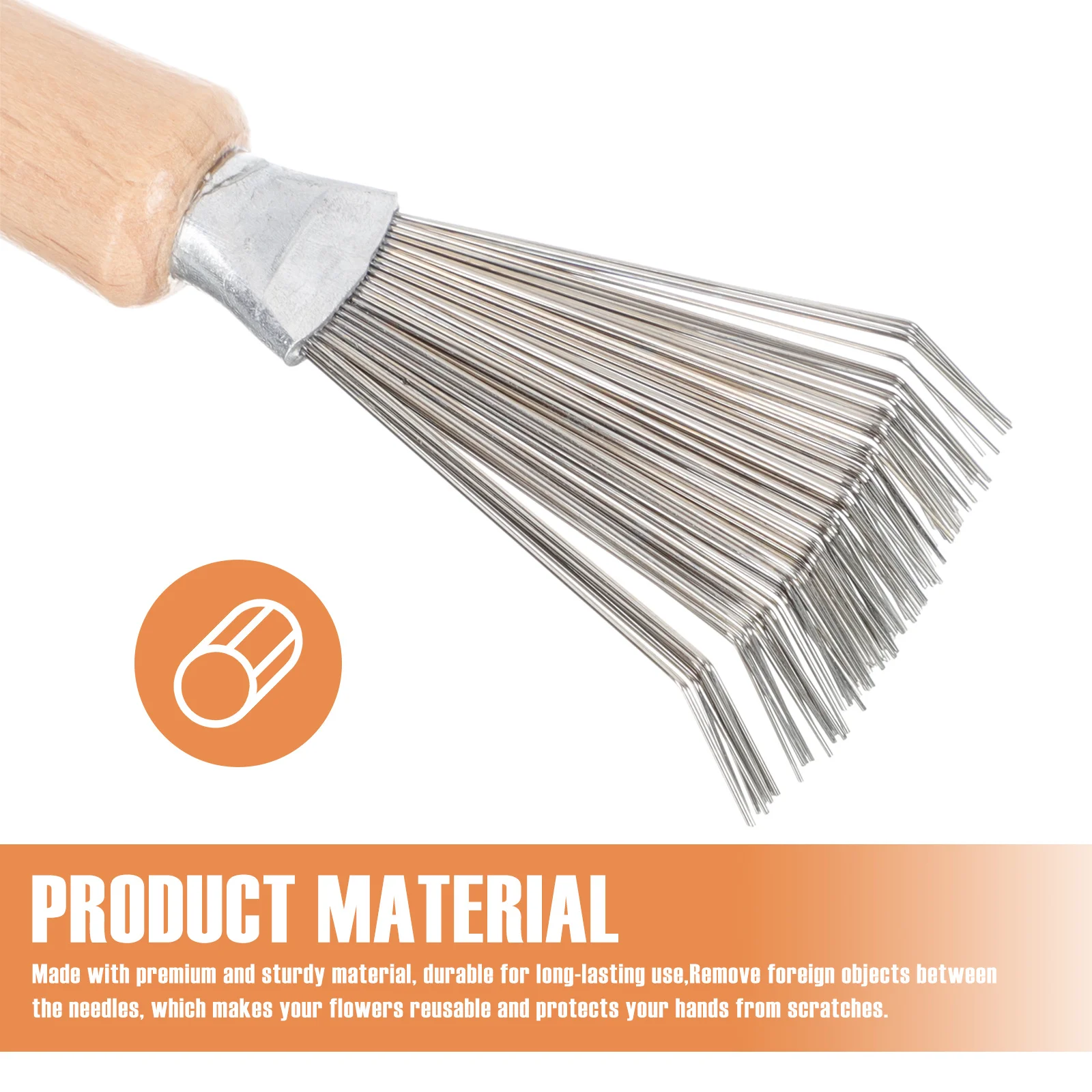 

1Set Ikebana Kenzan Pin Cleaning Rake Flower Arrangement Tools Practical Flower Corrector Stainless Steel Cleaner