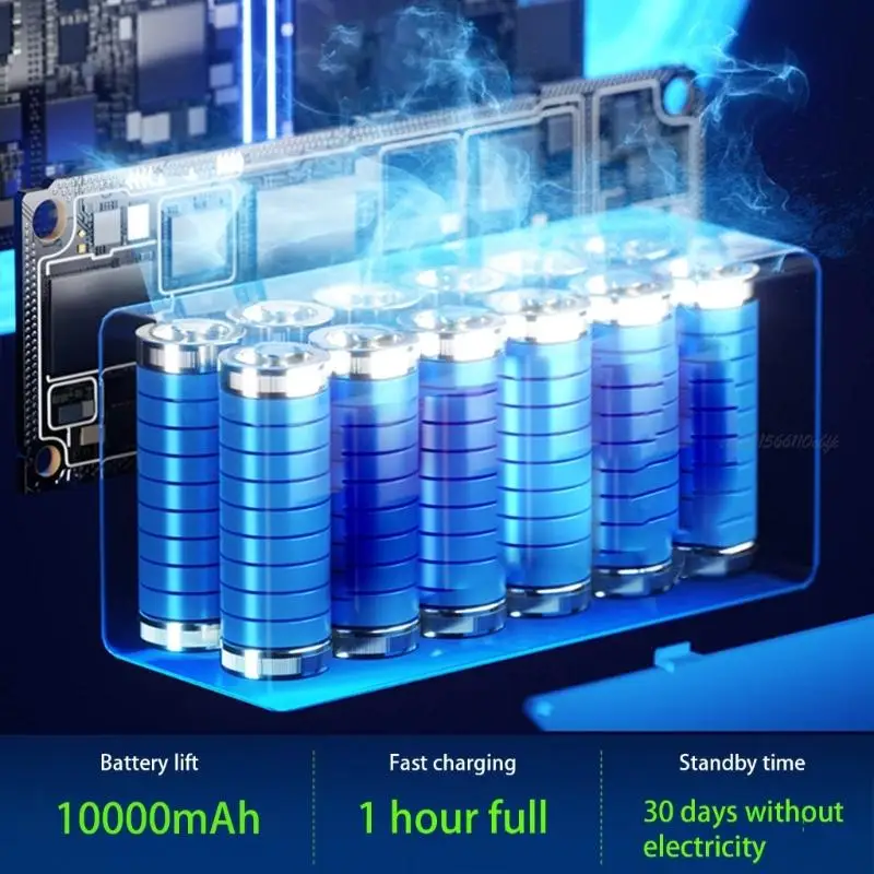 27RB مروحة قابلة للطي مريحة مع شحن USB وإضاءة مروحة ضوضاء منخفضة محمولة