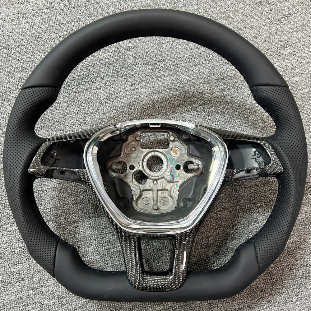 Volledig lederen autostuurwiel voor VW T6 Golf MK7 Crafter zonder schakelpookgaten, auto-accessoires