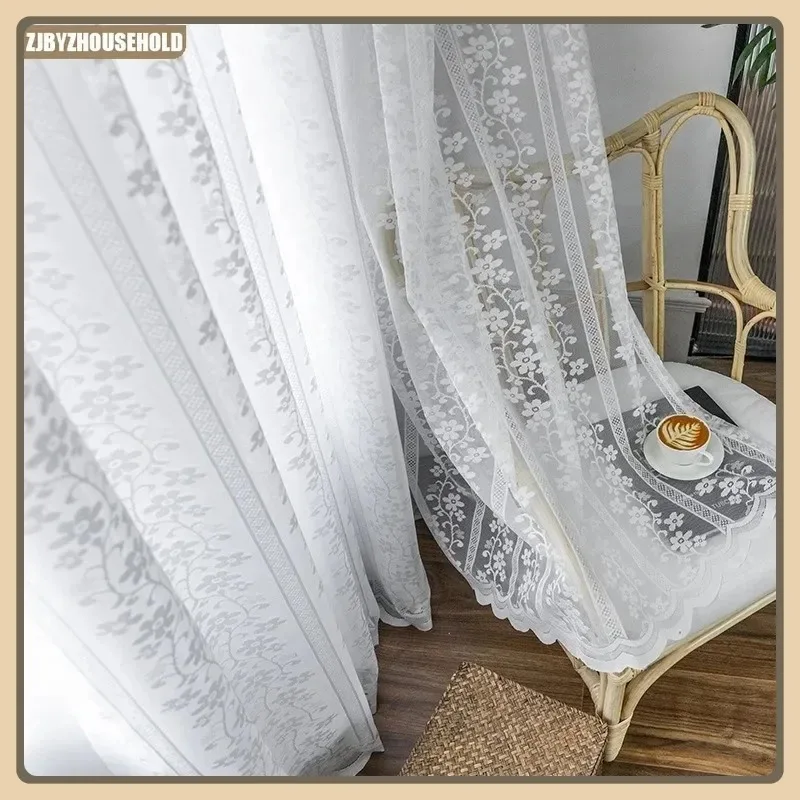 

Curtains for Living Dining Room Bedroom Window Screen Luxury Balcony Tulle Study Floating Yarn Customize Nature White Tulle