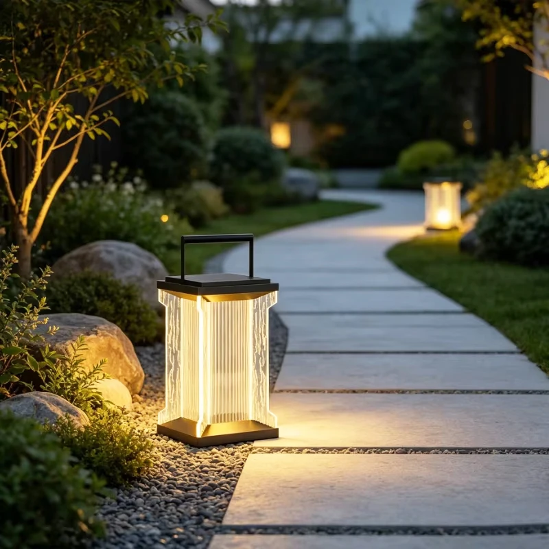 Portable stainless steel IP65 waterproof LED outdoor garden light, new household 3000K warm lawn light