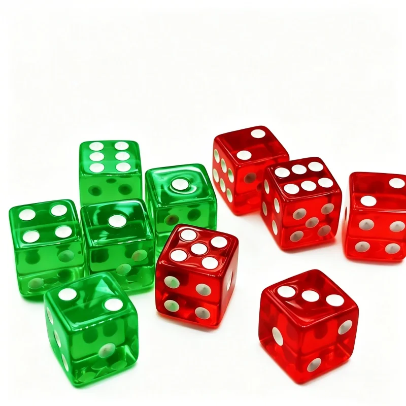 10Pcs Double Colors Combin Square Edge D6 Cube Dice Set 6 Faces 16mm Casino Game Dice With Square Edges Dice For Pub Board Game