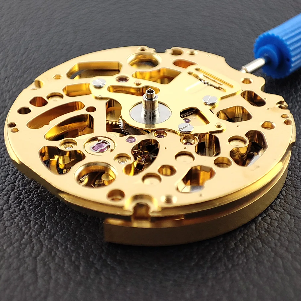 

NH71 movement Golden skeletonized mechanical Automatic movement 24 Jewels High-precisiontimekeeping 3 hands NH71A watch movement