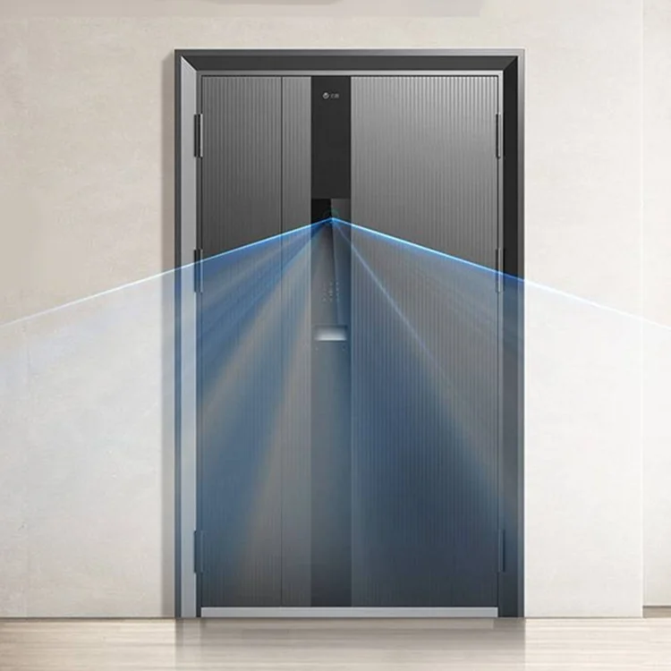 

Y1 Smart Automatic Intelligent Security Door With Doorbell Camera Steel Metal Iron Exterior Front Entrance Doors for Houses