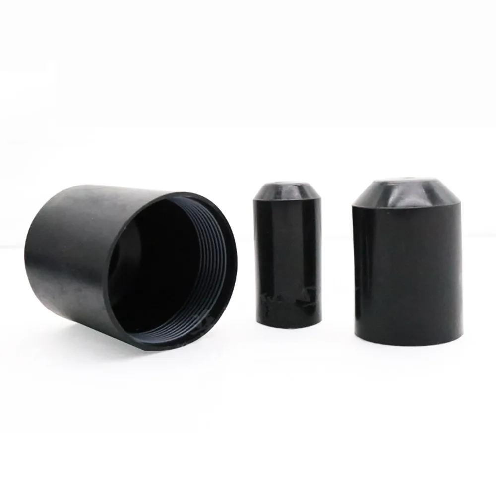 Black 10mm-130mm Cable Heat Shrinkable Cap Heat Shrink End Seal Cap Cable and Wire Protective Cover Cap Seal