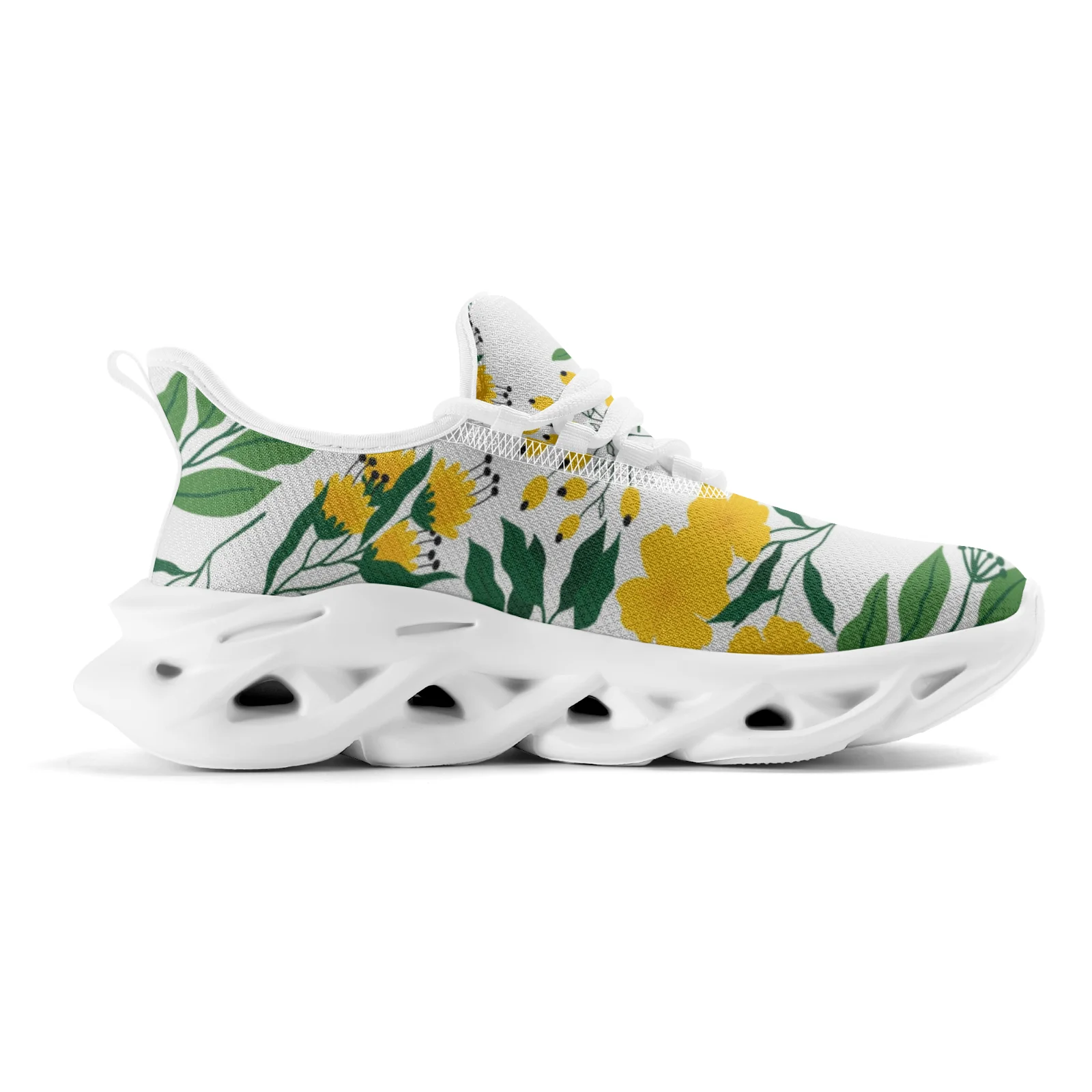 Zapatillas de deporte informales con estampado Floral de girasol para mujer, zapatos ligeros para caminar, calzado deportivo para correr para mujer, talla EU36-48