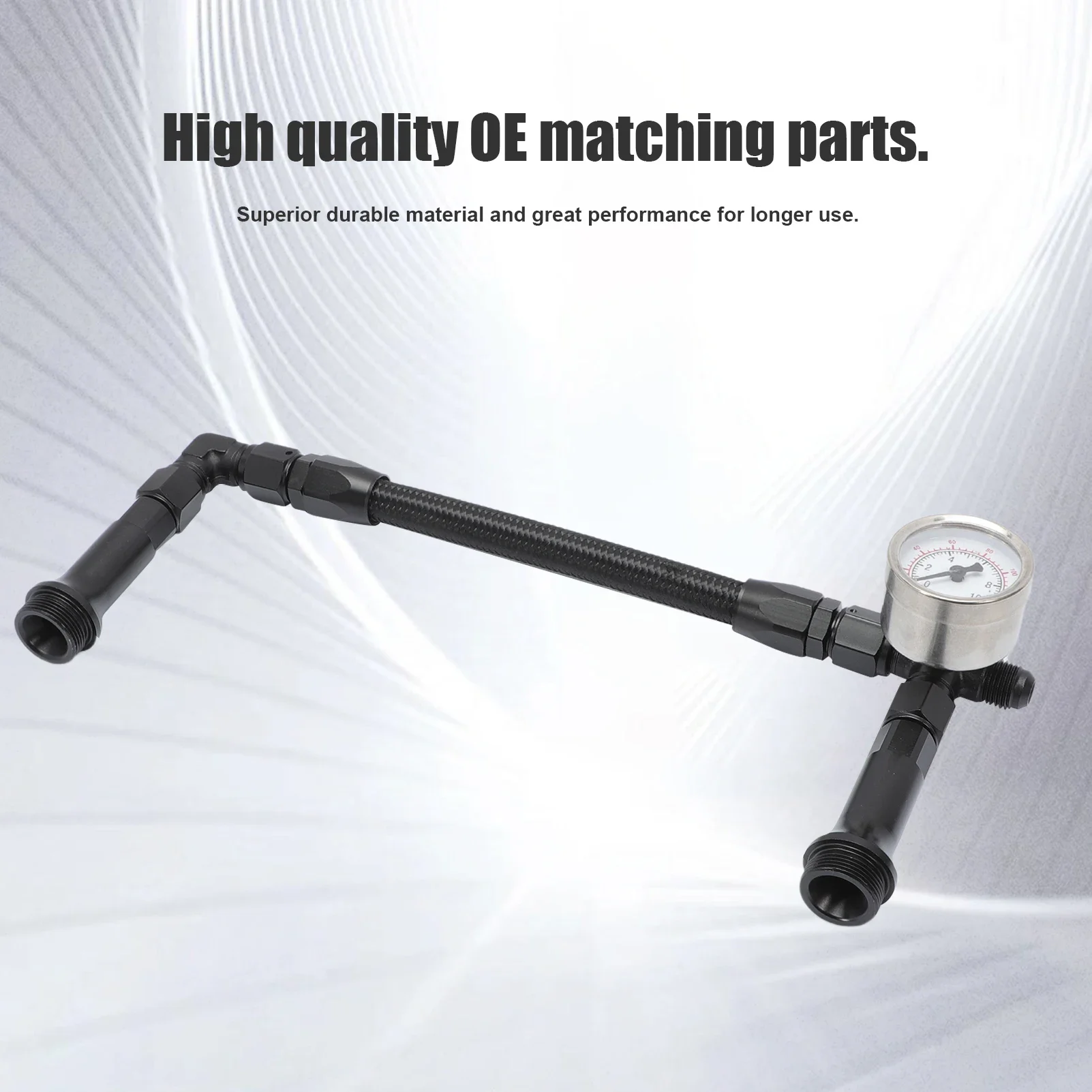 For Holley 4150 Carburetor with Vacuum Pressure Gauge Braided AN6 Dual Feed Carb Fuel Line Double Pump
