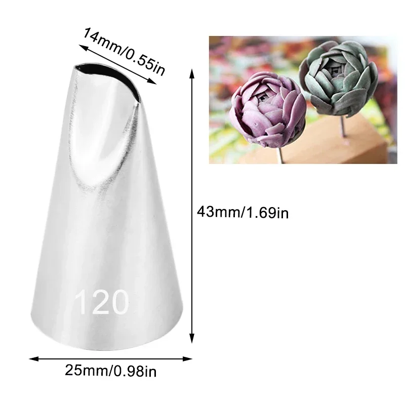 1pcs Big Size Rose Petal Piping Nozzle Korea Bean Paste Flower Petals Cake Decorating Icing Tip Nozzles For Cream #225 224