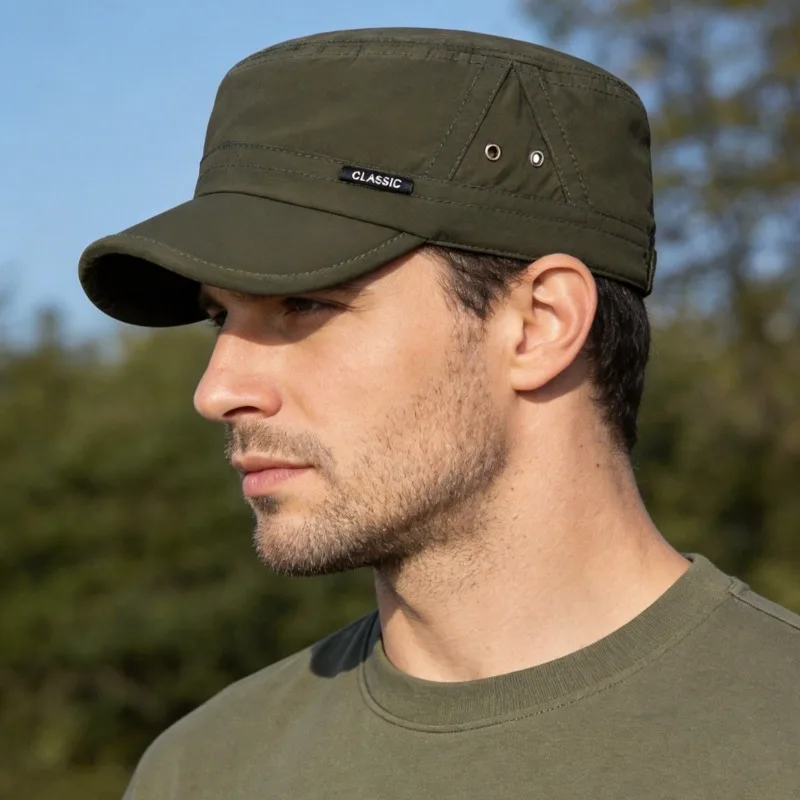Breathable Quick Dry Flat Top Cap for Men Women Summer Sun Hat Lightweight Running Baseball Cap