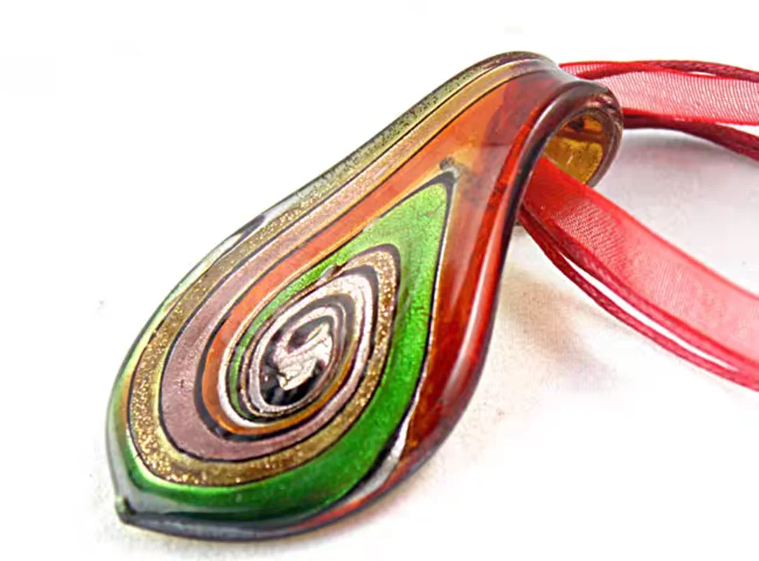 Hot Sale Handmade Murano Lampwork Glass Spiral  35MM*60MM Pendant Fit Necklace  Jewelry Gifts LL54