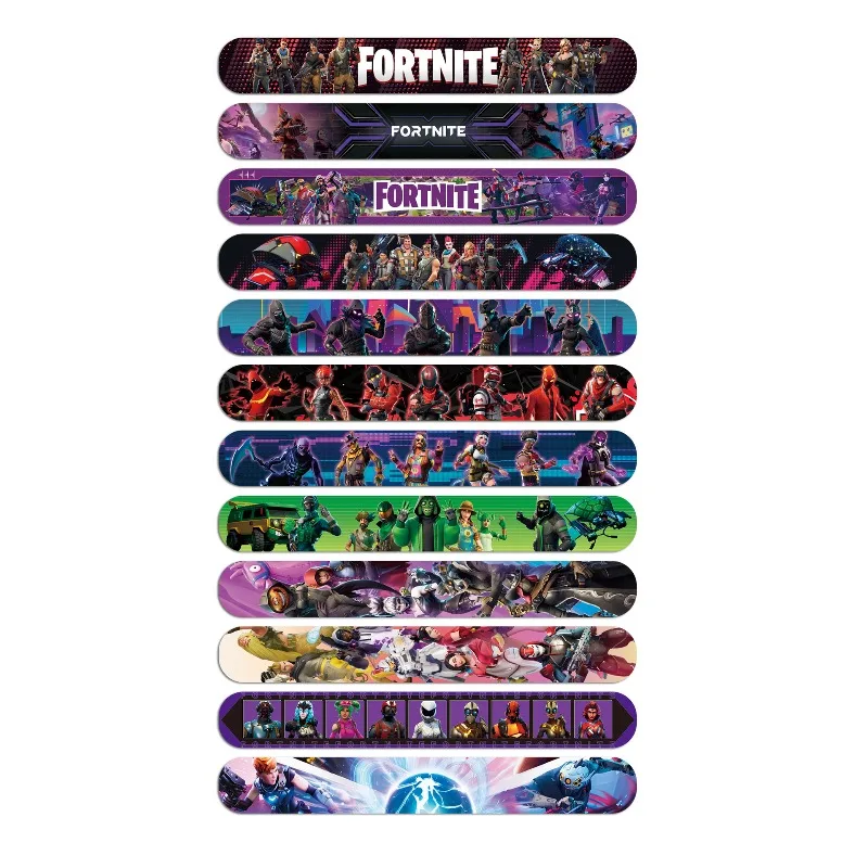 12Pcs/Set Hot Fortnites Series Bracelet PVC Snap Circle Cartoon Pat Circle Bracelet Children Fun Gifts Toys view 3