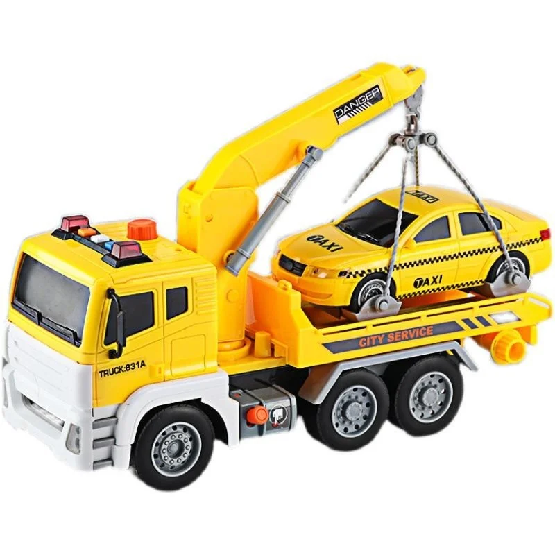 

Crane Police Car Rescue Vehicle Friction Power Inertia Trailer Road Transport Engineering Sound Child Toy Gift New 2022