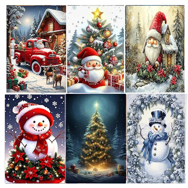AB Diamantmalerei, Weihnachts-5D-Diamantmalerei-Set, (geeignet für Anfänger) DIY-Mosaikdekoration