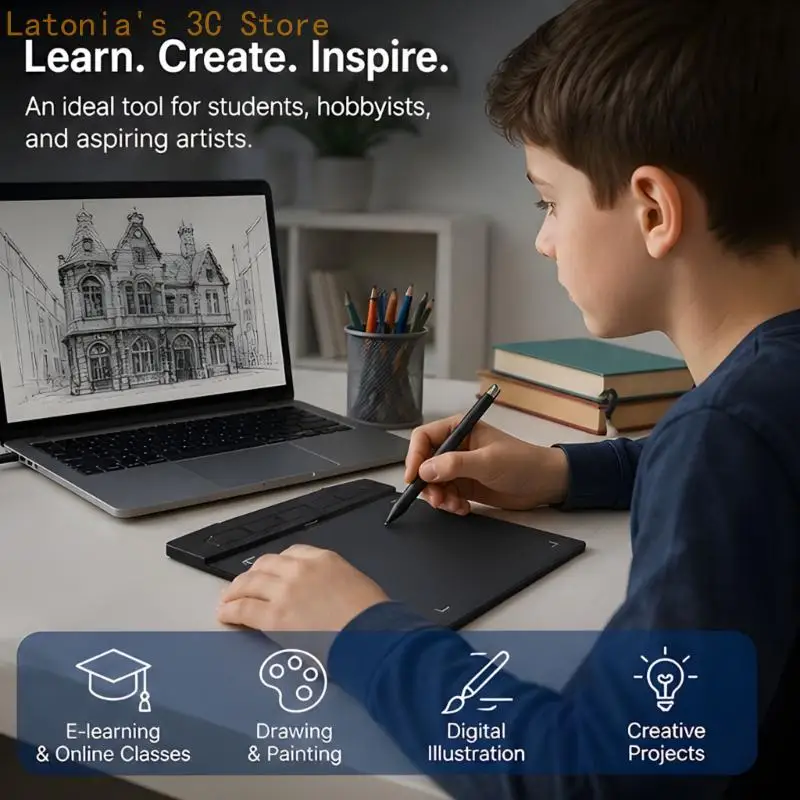 Drawing Pad with Pen for Rhythm Input, Writing and Creative Desk Work X3UB