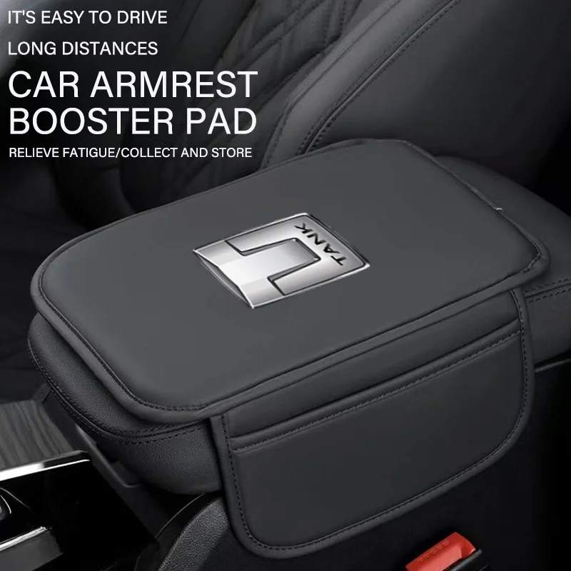 

Leather Car Armrest Box Pad Center Console Arm Rest Protector Storage Pocket For Great Wall GWM WEY TANK 300 500 Tank300 500
