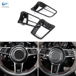 Car Interior Steering Wheel Cover Carbon Fiber For Porsche Panamera Macan 2014-2020 Cayenne 2015-2020 718 911 918 2012-2015