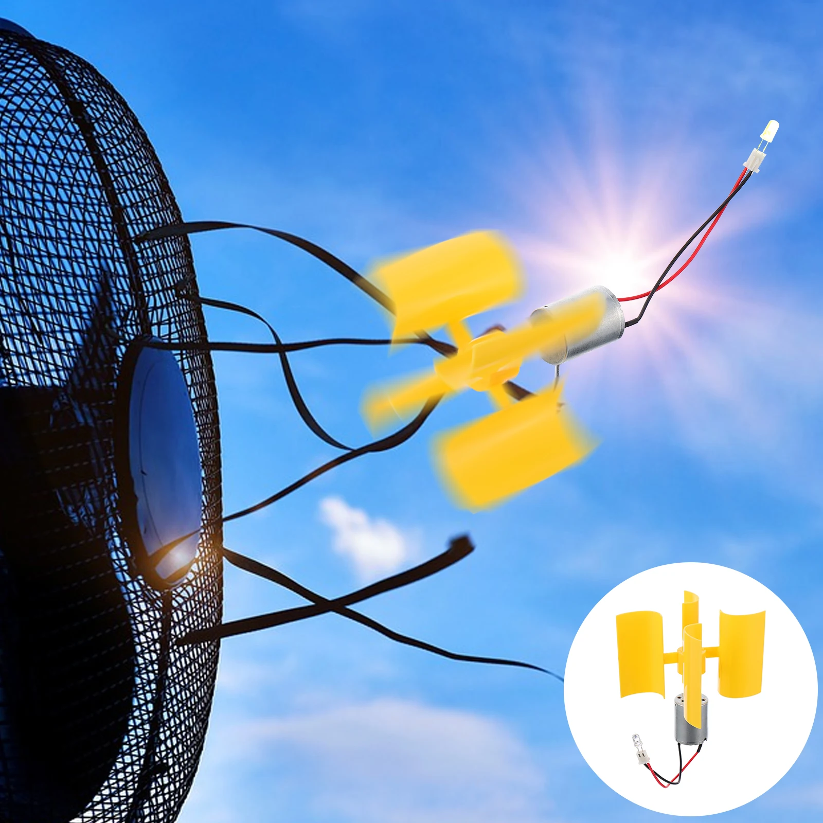 

Complete Wind Turbine Kit Diy Assembly Mini Wind Tool Low Energy Led Light Vertical Turbine Generator For