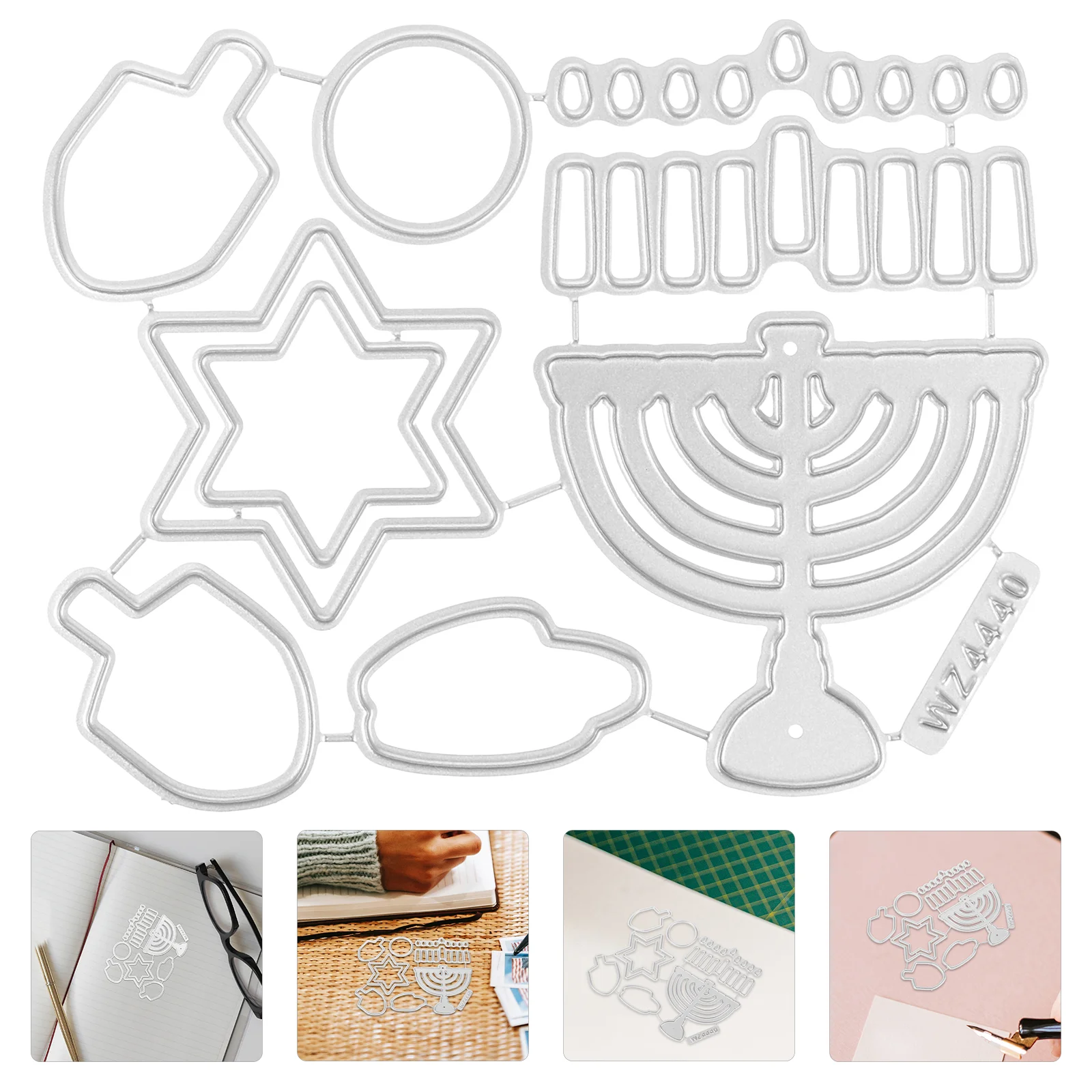 Hanukkah Die Cutting Dies Christmas Cuts Scrapbooking Die-cuts Chanukah Embossing Script Carbon Steel Photo Album Seal