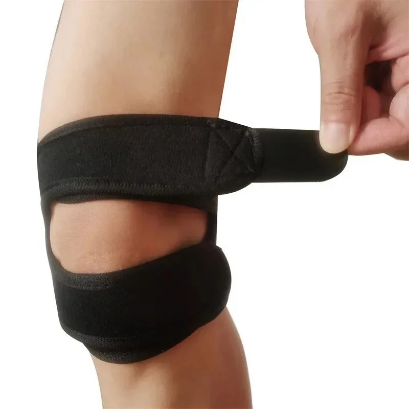 1PC Pressurized Knee Wrap Sleeve Support Bandage Pad Elastic Braces Knee Hole Kneepad Safety Basketball Tennis Cycling