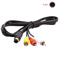 1.8M for Sega Genesis 2 3 II III Connection Cord 3RCA to 9 pin Nickel Plated Plug Game Cable Retro-bit AV RCA Audio Video Cable