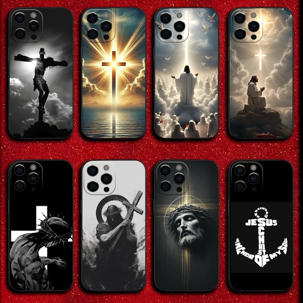 

Faith Christian Jesus Phone Case For iPhone 16,15,14,13,12,11,Pro,XS,Max,XR,Plus,SE,Mini Soft Black Cover