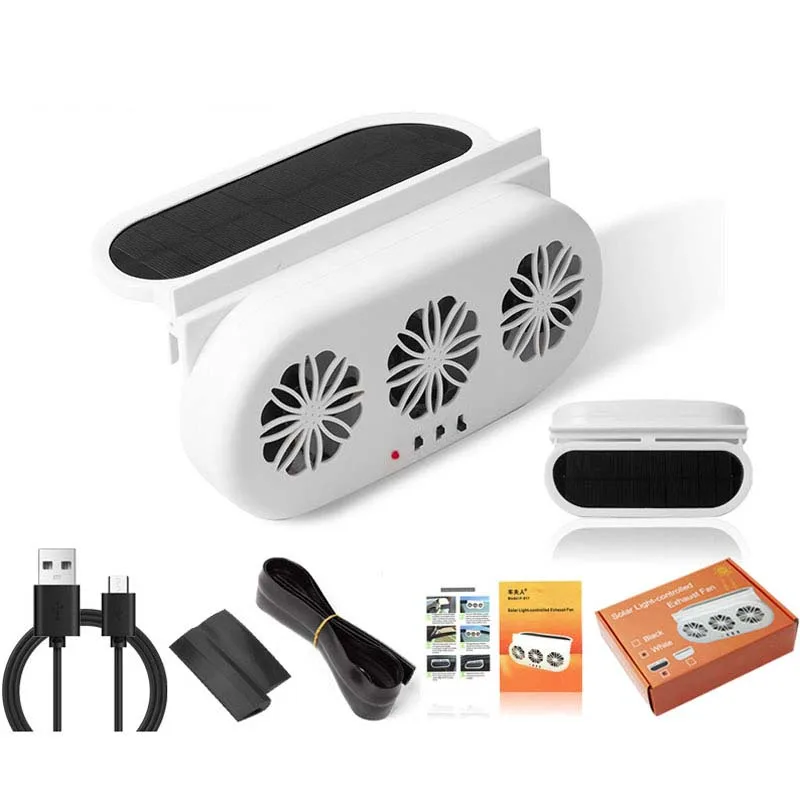 

Wholesale Car Fan Solar+USB Charging Car Mounted Electric Fan, a Small Fan Used for air Circulation and Cooling Inside the Car