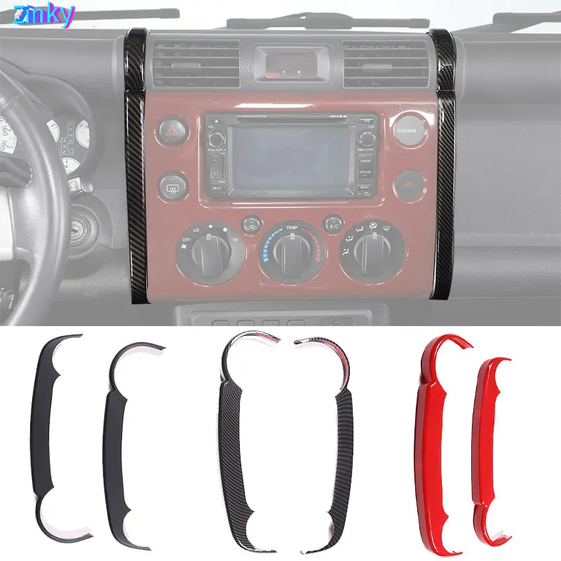 

FOR TOYOTA FJ CRUISER 2007 - 2021 Car Center Control Navigation Side Cover Trim Sticker ABS Carbon Fiber/Matt Black/Red Accessor