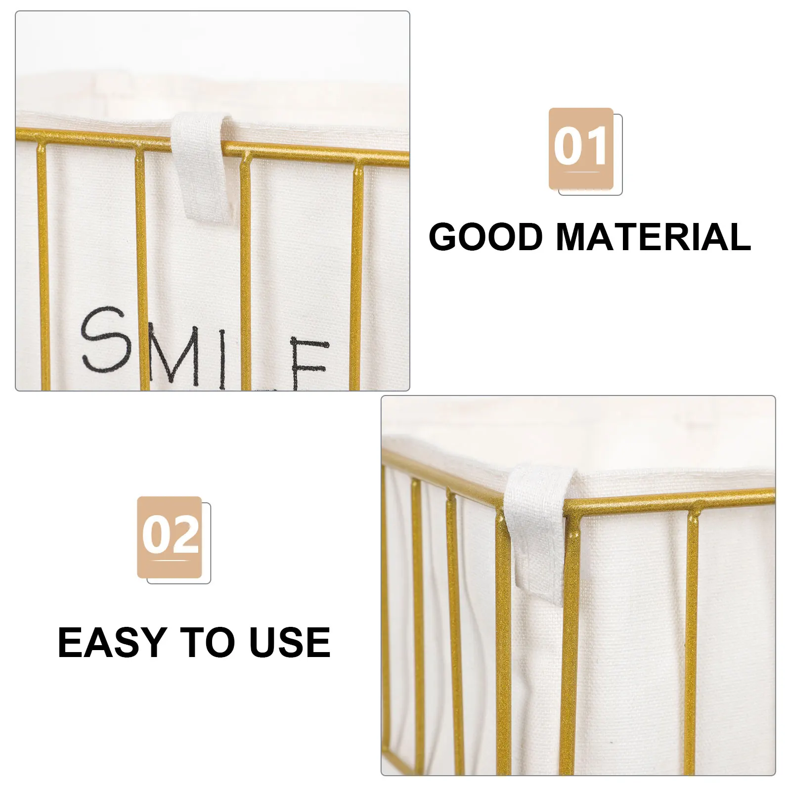 

Metal Wire Storage Basket Fabric Liner Utility Bin Desktop ganizer Closet Kitchen Accessories Pantry Container Toy Holder Save