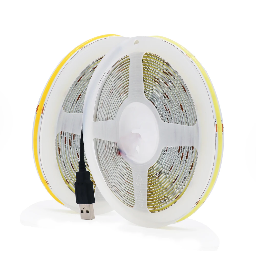 Neonowy pasek USB COB DC5V 320LEDs/M elastyczne światło dioda LED taśma wstążkowa IP20 IP67 wodoodporne zimne/naturalne/ciepłe białe podświetlenie TV