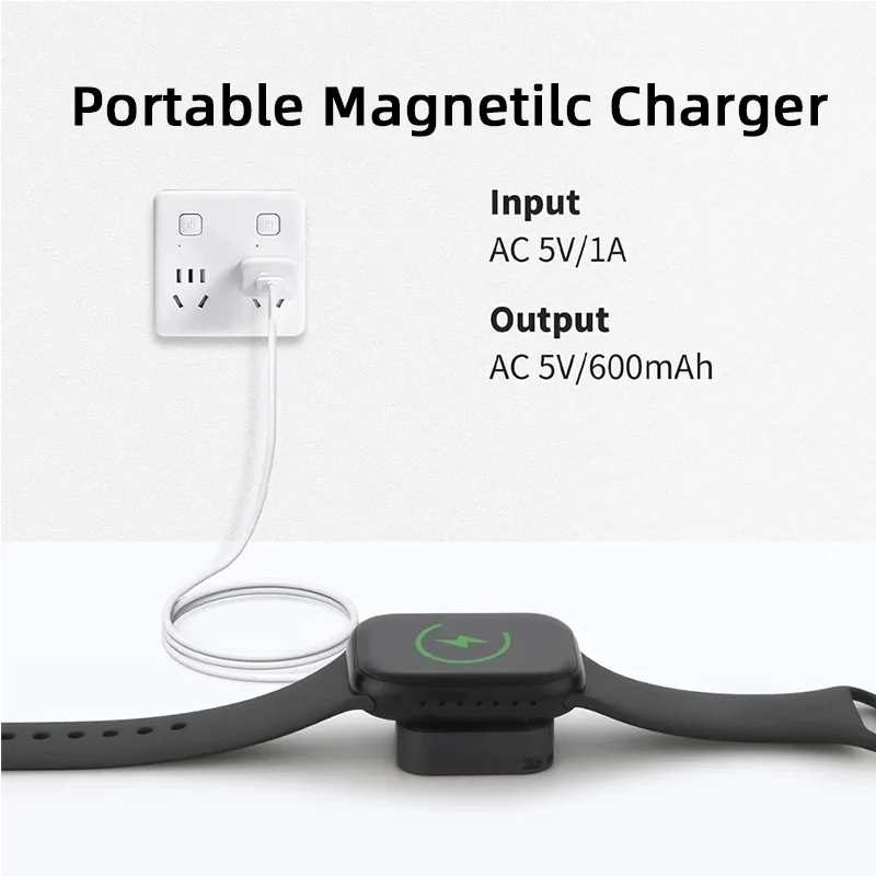 QI Magnetisches kabelloses Schnellladegerät 5V/1A für iOS-Aufladung Tragbare Typ-C-Smartwatch-Aufladung USB-C für Apple Watch 9 8 7 6 SE