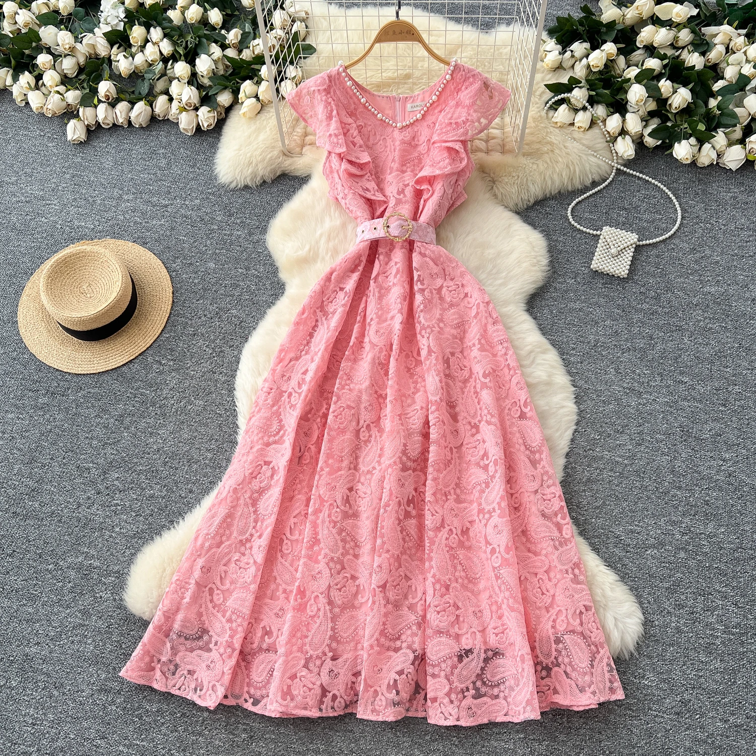 

Sexy sleeveless Beading Dress Chic Vintage Evening Party Club Women Chic Summer ceremony dresses