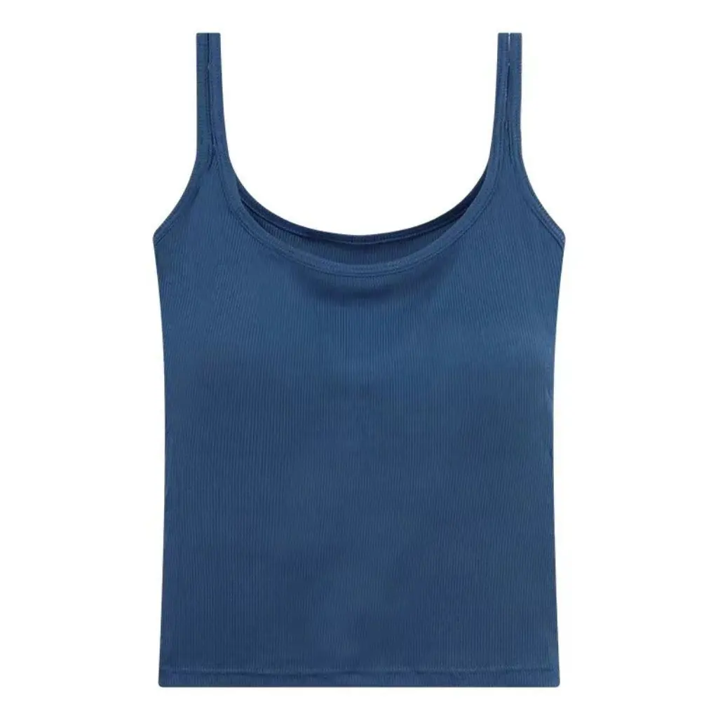 

Women's Pure Desire Camisole with Breast Pads New Pure Color Tight Square Collar Design for Inner And Outer Wear Beautiful Back