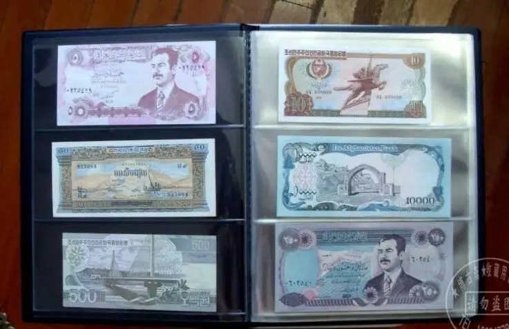 New 40/60 Paper Money Note Holders Collection Album Book Collecting Storage Black Red Blue