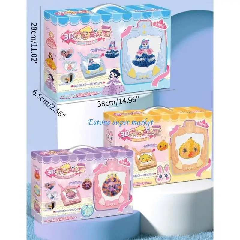 090b Art Craft Kits 3-D-Stoffmalerei Spielzeug für Kindergarten DIY-Projekt Kits Handwerk Material Easy Malen kleine Mädchen