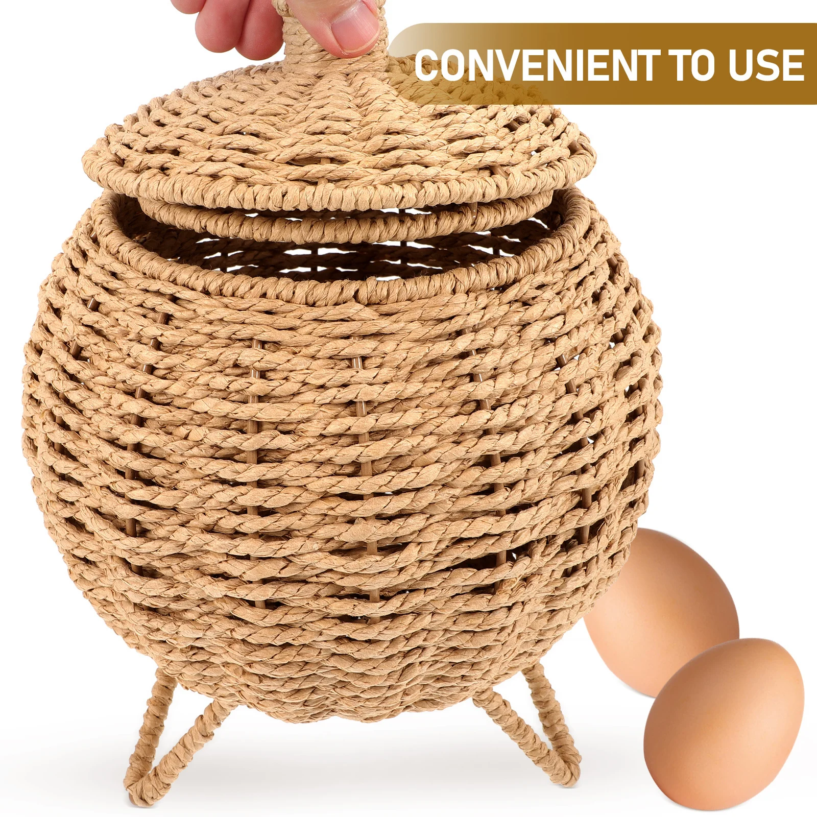 

Storage Basket Woven Egg Supplies Retro Fruit Holder For Kitchen Home Bakery Multifunctional Household Organizer